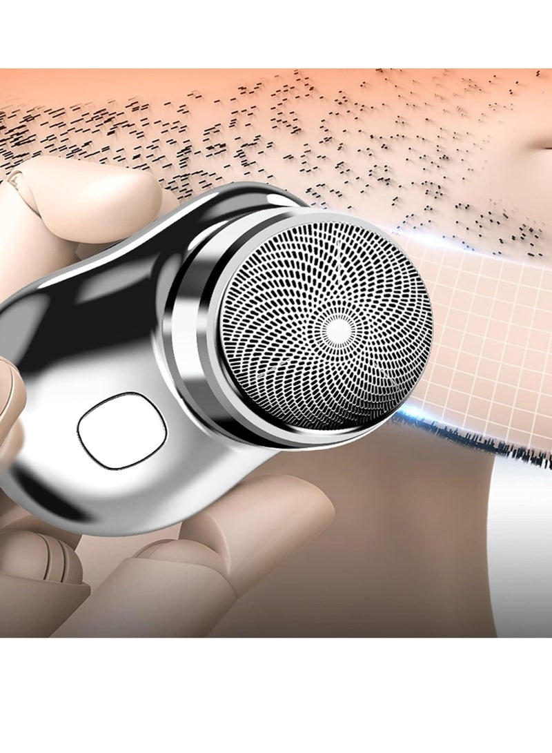 ELTRAZONE Electric Razor for Men, Newest Mini-Shave Portable Electric Shaver, Pocket Size Portable Shaver Wet and Dry Mens Razor USB Rechargeable Shaver Charging (Electric Razor for Men, SILVER) - Image 5