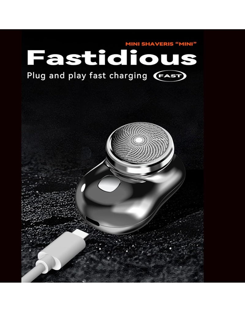 ELTRAZONE Electric Razor for Men, Newest Mini-Shave Portable Electric Shaver, Pocket Size Portable Shaver Wet and Dry Mens Razor USB Rechargeable Shaver Charging (Electric Razor for Men, SILVER) - Image 4