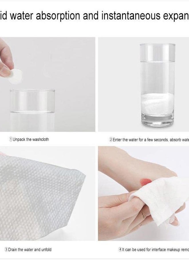 Coldcool 100 PCS Canned Compressed Face Towels,Compressed towels for travel,Disposable Napkins Mini Magic Coin Tissues Portable for Camping Home,Beauty Travel,Sports Outdoor.(9x10in)  - Image 3