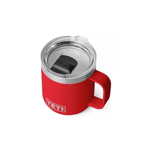 YETI Rambler 10 oz Ceramic Lined Stackable Mug Vacuum Insulated Stainless Steel with MagSlider Lid Rescue Red - Image 1
