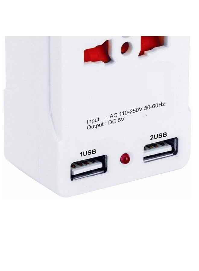 melfi محول سفر عالمي ملفي مع منفذي USB مزدوجين وقابس بريطاني 13A - محول مقبس متعدد AC 110-250V مع 2 منفذ شحن USB للمنزل والمكتب والسفر - Image 3