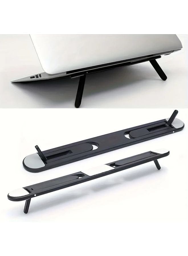 Black Adjustable Portable Laptop Holder Space Saving For Office And Travel - Image 3