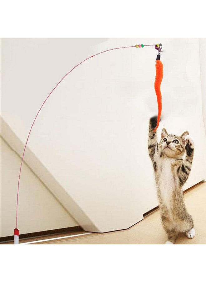 KuuGuu 24 Pcs Cat Worm Toy Refills Cat Wand Toy Replacement Interactive Cat Wand Toy Accessories Cat Feather Worm Teaser Refills Attachment For Cat Fishing Pole Toy Worm Cat Toy Teaser For Indoor Cats Kitten - Image 4