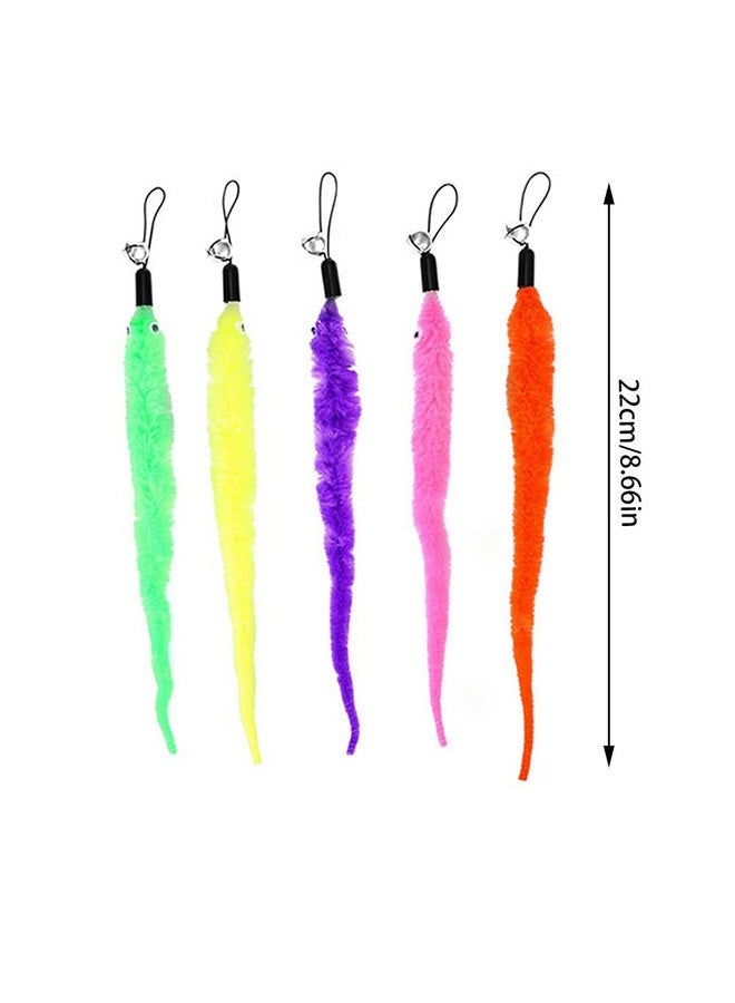KuuGuu 24 Pcs Cat Worm Toy Refills Cat Wand Toy Replacement Interactive Cat Wand Toy Accessories Cat Feather Worm Teaser Refills Attachment For Cat Fishing Pole Toy Worm Cat Toy Teaser For Indoor Cats Kitten - Image 2