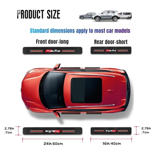 JULOPO 4PCS car Door sill Protector Stickers Carbon Fiber Texture Leather car Door sill Cover Compatible Picanto Proceed Rio K5 Sportage Stinger Soul GT Line Accessories (Style 2) - Image 2