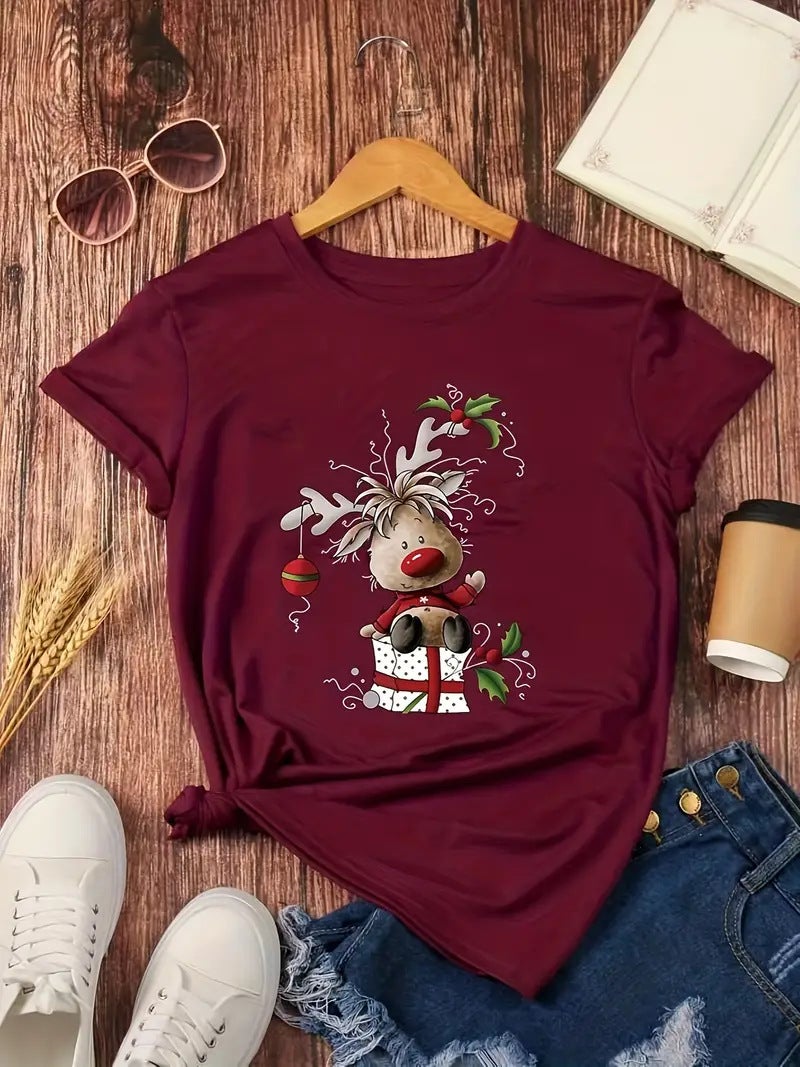 2020 New Cartoon Giraffe Pattern Women'S Printed T-Shirt Willful Buy - Image 1