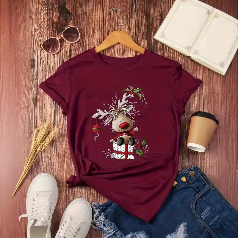 2020 New Cartoon Giraffe Pattern Women'S Printed T-Shirt Willful Buy - Image 2