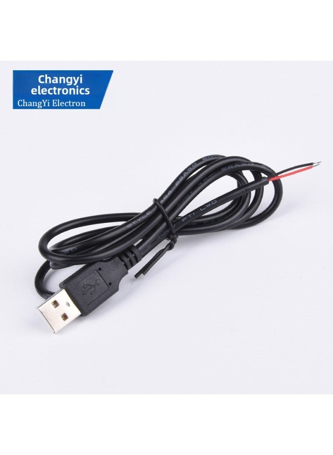 Usb Single-head Wire Two-core Four-core Peeling Power Cord Usb Single Male Semi-finished Product Extension Cord Data Cable Welding-Color:Usb To Four-core Cable - White (24awg)  - Image 3