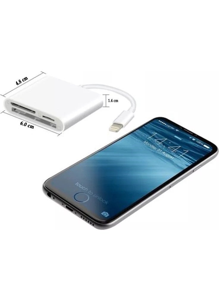 Techmaster iPhone iPad iPod Sd TF CF Card Reader Adapter Converter NK1011  - Image 3