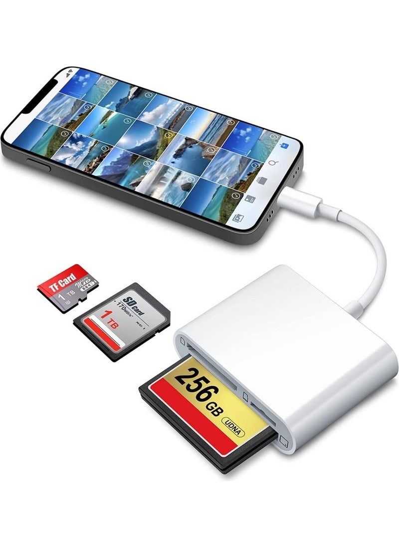 Techmaster iPhone iPad iPod Sd TF CF Card Reader Adapter Converter NK1011  - Image 4