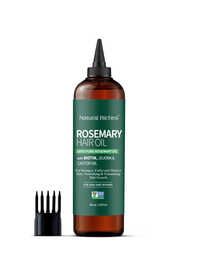 Natural Riches Natural Riches 100% Pure Premium Rosemary Mint Oil For Hair Growth | Biotin Hair Strengthening Treatment | Nourishing & Volumizing | Non GMO Verified 8 Fl Oz 