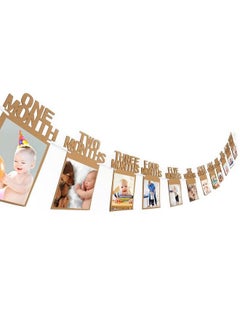 Bememo 1St Birthday Baby Photo Banner For Newborn 12 Month Photo Prop Monthly Milestone Bunting Garland First Birthday Party Decoration  - Image 2