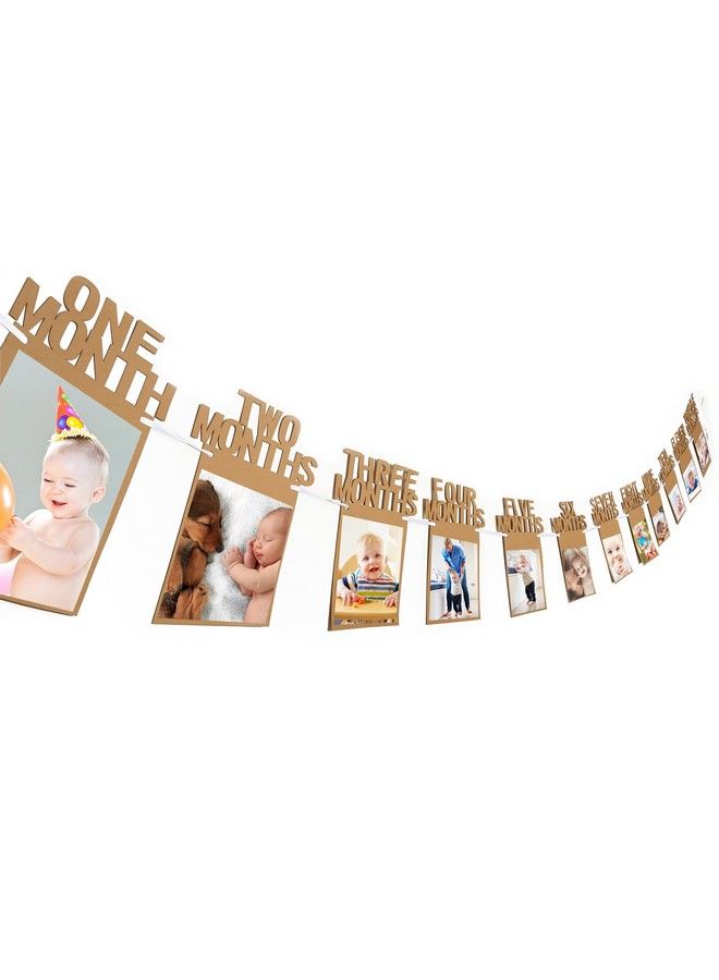 Bememo 1St Birthday Baby Photo Banner For Newborn 12 Month Photo Prop Monthly Milestone Bunting Garland First Birthday Party Decoration - Image 2