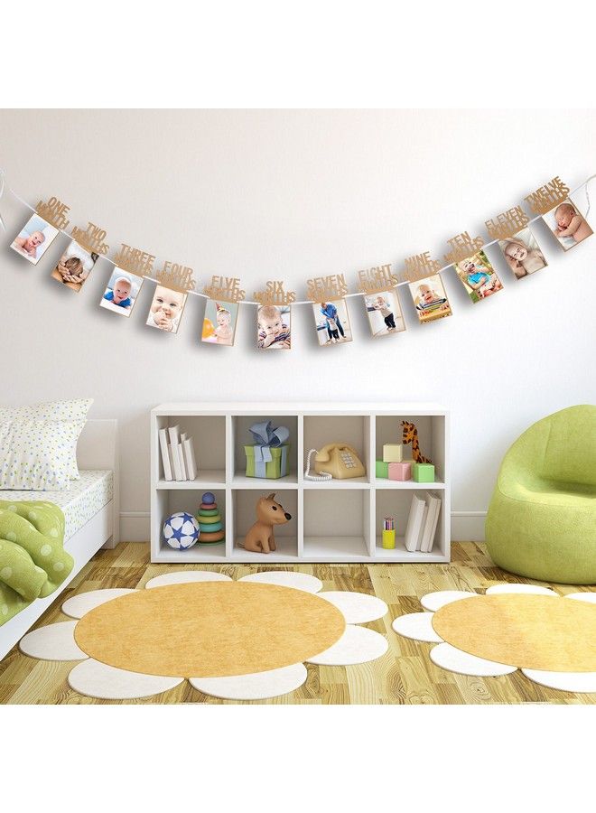 Bememo 1St Birthday Baby Photo Banner For Newborn 12 Month Photo Prop Monthly Milestone Bunting Garland First Birthday Party Decoration - Image 3