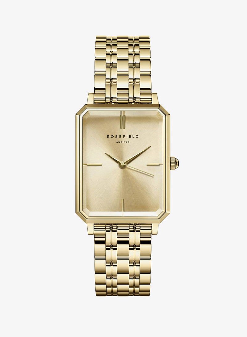Rosefield Octagon Champagne Steel Gold Women Watch - OCGSG-O65 - Image 1