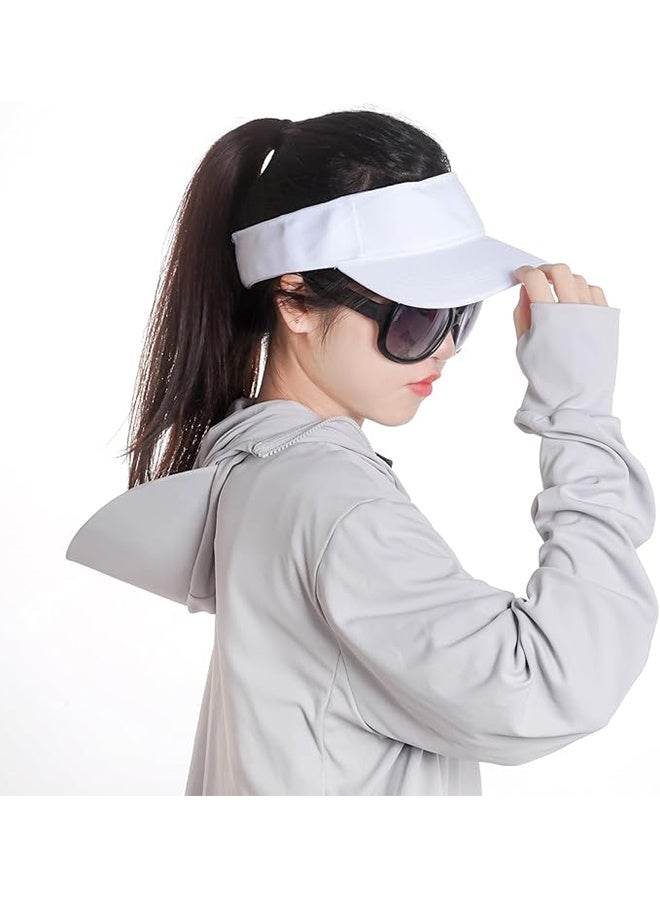 YJ Sun Visors Cap Adjustable Empty Top Baseball Cap Cotton Ball Caps Lightweight Sports Outdoor Sun Protection Cap Hats for Women Men - Image 4