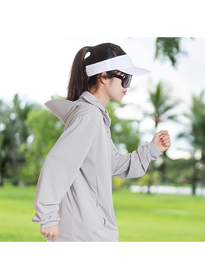 YJ Sun Visors Cap Adjustable Empty Top Baseball Cap Cotton Ball Caps Lightweight Sports Outdoor Sun Protection Cap Hats for Women Men - Image 5