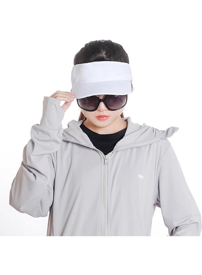 YJ Sun Visors Cap Adjustable Empty Top Baseball Cap Cotton Ball Caps Lightweight Sports Outdoor Sun Protection Cap Hats for Women Men - Image 3