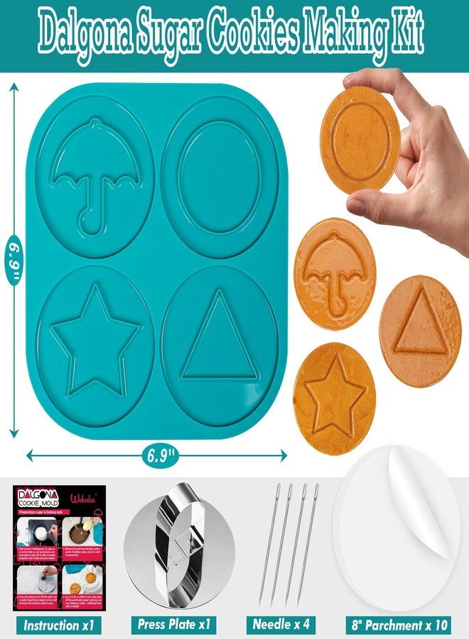 Webake Dalgona Squid Sugar Candy Game Making Kit, The Original Silicone Korean Dalgona Cookie Mold Shaped with Umbrella, Triangle, Star, Round, A Surprising Choice for Party Game Supplies - Image 3