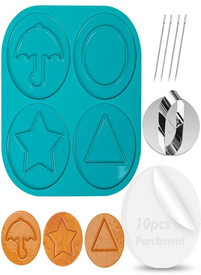 Webake Dalgona Squid Sugar Candy Game Making Kit, The Original Silicone Korean Dalgona Cookie Mold Shaped with Umbrella, Triangle, Star, Round, A Surprising Choice for Party Game Supplies - Image 1