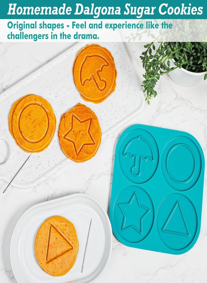 Webake Dalgona Squid Sugar Candy Game Making Kit, The Original Silicone Korean Dalgona Cookie Mold Shaped with Umbrella, Triangle, Star, Round, A Surprising Choice for Party Game Supplies - Image 5