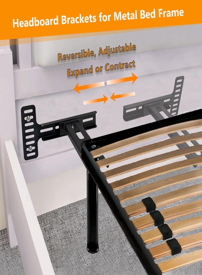 VANROUG 2Pcs Headboard Brackets, Universal Headboard Brackets for Metal Bed Frame Adjustable Headboard Wall Mounting Bracket with Footboard Extension Kit Fit Many Size Beds - Image 5