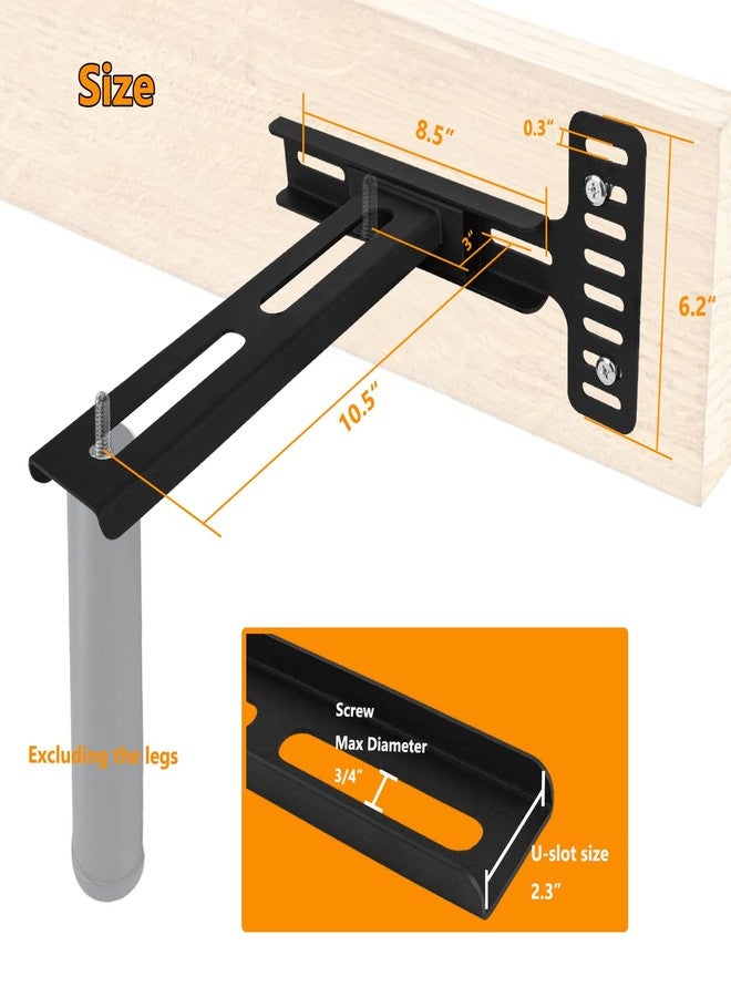 VANROUG 2Pcs Headboard Brackets, Universal Headboard Brackets for Metal Bed Frame Adjustable Headboard Wall Mounting Bracket with Footboard Extension Kit Fit Many Size Beds - Image 2