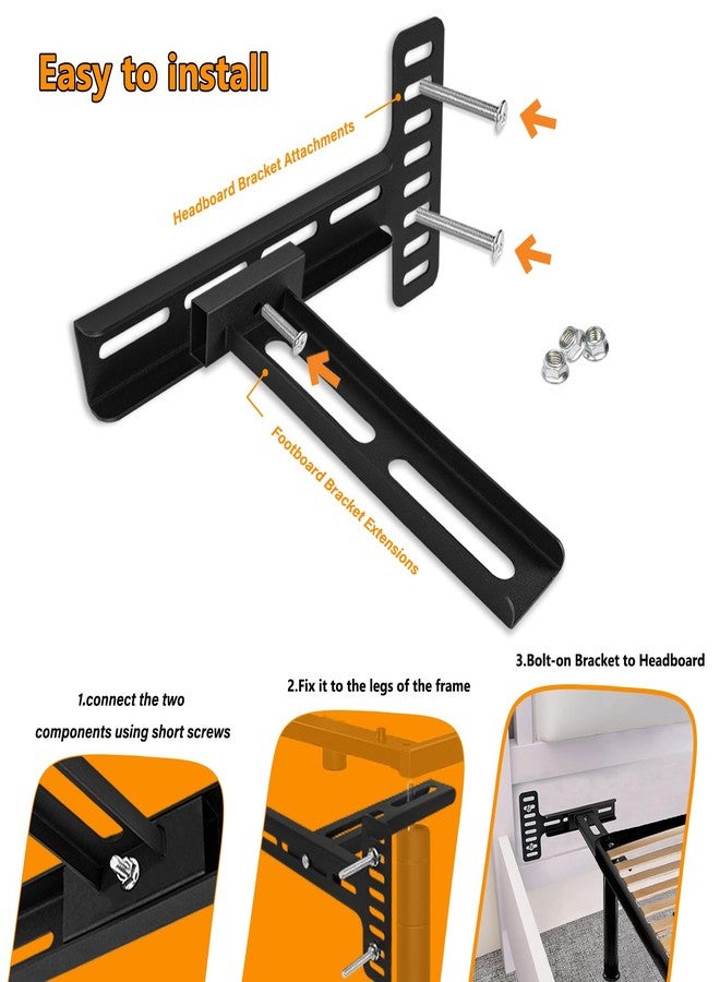 VANROUG 2Pcs Headboard Brackets, Universal Headboard Brackets for Metal Bed Frame Adjustable Headboard Wall Mounting Bracket with Footboard Extension Kit Fit Many Size Beds - Image 4