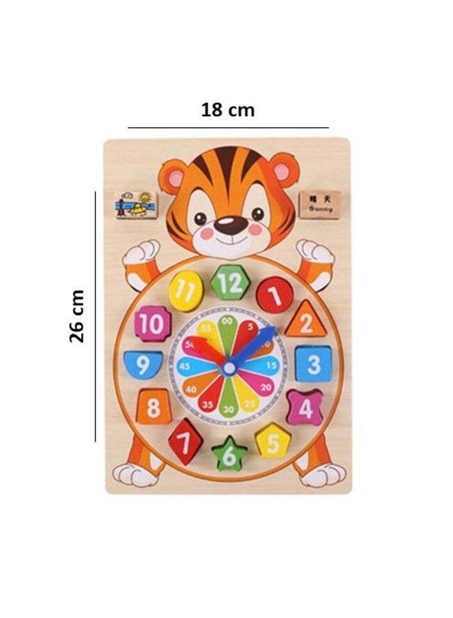 We Happy Wooden Montessori Toy Puzzle Clock – Early Learning Educational Jigsaw Board for Kids, Shape Sorting, Numbers & Colors Recognition, Preschool Educational Toy for Toddlers Boys Girls - Image 5