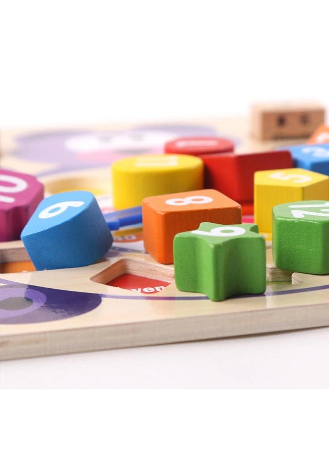 We Happy Wooden Montessori Toy Puzzle Clock – Early Learning Educational Jigsaw Board for Kids, Shape Sorting, Numbers & Colors Recognition, Preschool Educational Toy for Toddlers Boys Girls - Image 4