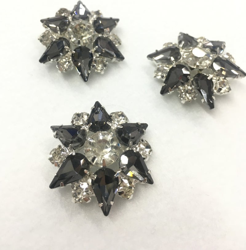Karan Tuhafiye Karan Haberdashery Stone Button Star Model Smoke Stone 3 Piece Set - Image 1