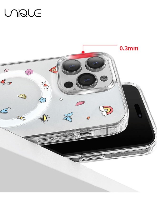 Unique - Compatible with iPhone 15 Pro Max Case, Compatible with MagSafe Case, Dolphin Case, Graffiti Pattern Clear Phone Case, TPU Drop Protection - Clear - Image 1