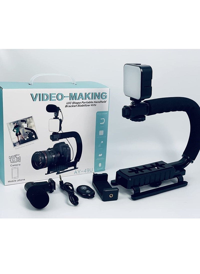 Generic Vlogging Kit for Starter Photography Video  Recording Smartphone Live Black  - Image 1