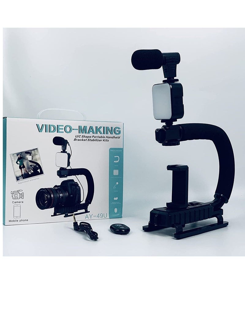 Generic Vlogging Kit for Starter Photography Video  Recording Smartphone Live Black  - Image 4