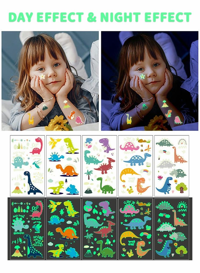 GROIC 20 Sheets Luminous Temporary Tattoos for Kids, Dinosaur Monster Theme Waterproof Luminous Tattoos Sticker Glow In the Dark Birthday Party Decorations Supplies - Image 5