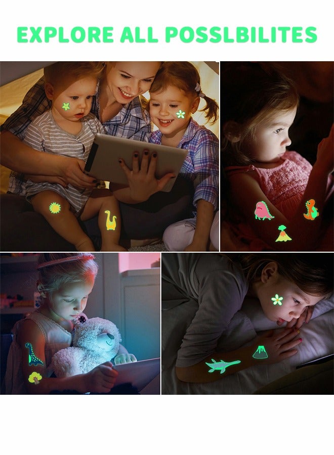 GROIC 20 Sheets Luminous Temporary Tattoos for Kids, Dinosaur Monster Theme Waterproof Luminous Tattoos Sticker Glow In the Dark Birthday Party Decorations Supplies - Image 4