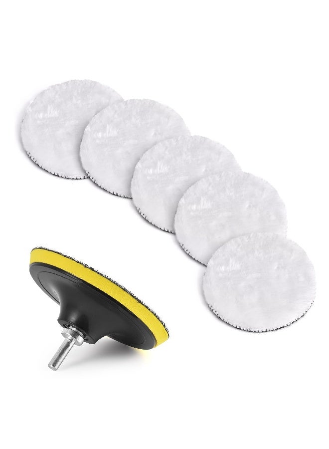 Generic 7 Pcs 5 Inch Wool Polishing Buffing Wheel Set for Drill with M14 Adapter, 125mm Polishing Pads for Waxing and Buffing - Image 1