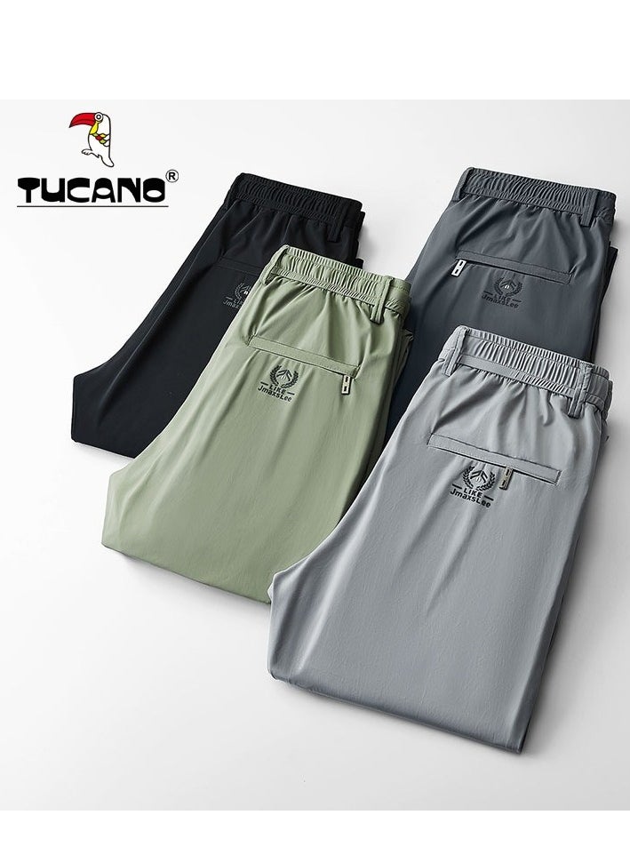 Tucano - Men's Casual Pants Ice Silk Elastic Pants - Image 1