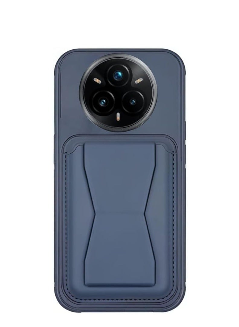 eather Case Compatible for REALME 14 PRO PLUS Shockproof Leather Back Card Storage & case built-in Stand PU leather for a stylish look, comfortable grip (Black)