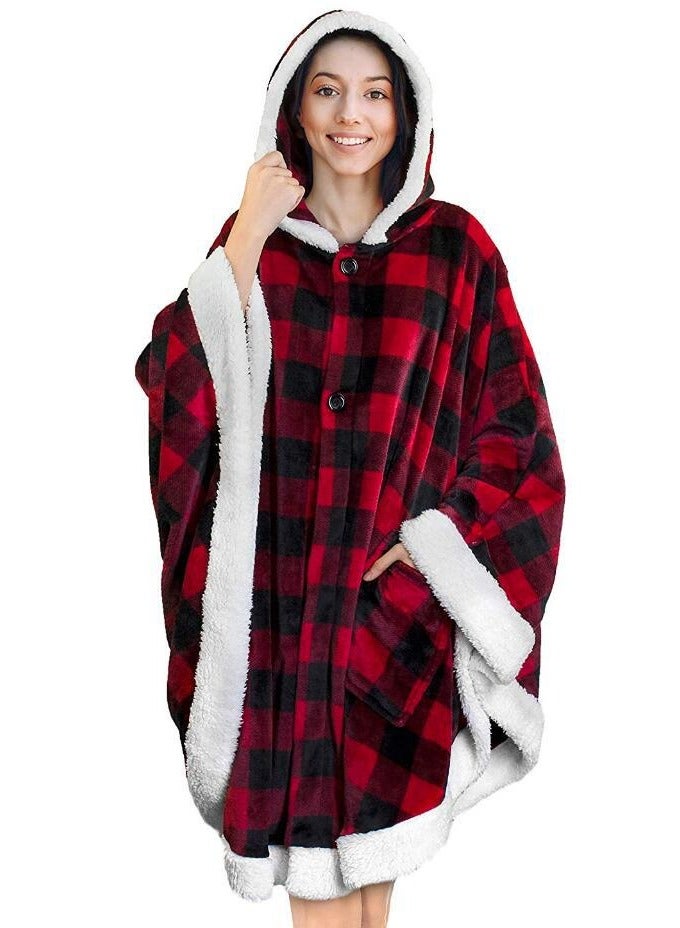 Loquat New Lazy Blanket Winter Clothes Hooded Nightgown Outdoor Warm Clothing Cashmere TV Blanket Autumn and Winter Warm Clothing - Image 1