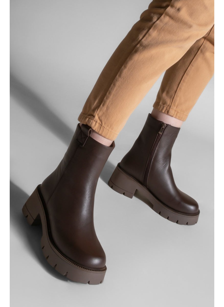 MARJIN - Women Genuine Leather Casual Boots Thick Skid Sole Fesko - Image 1