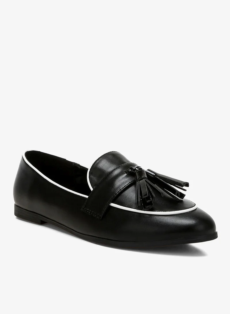 London Rag  Dual Tone Tassel Loafers in Black for Women | Best Price UAE