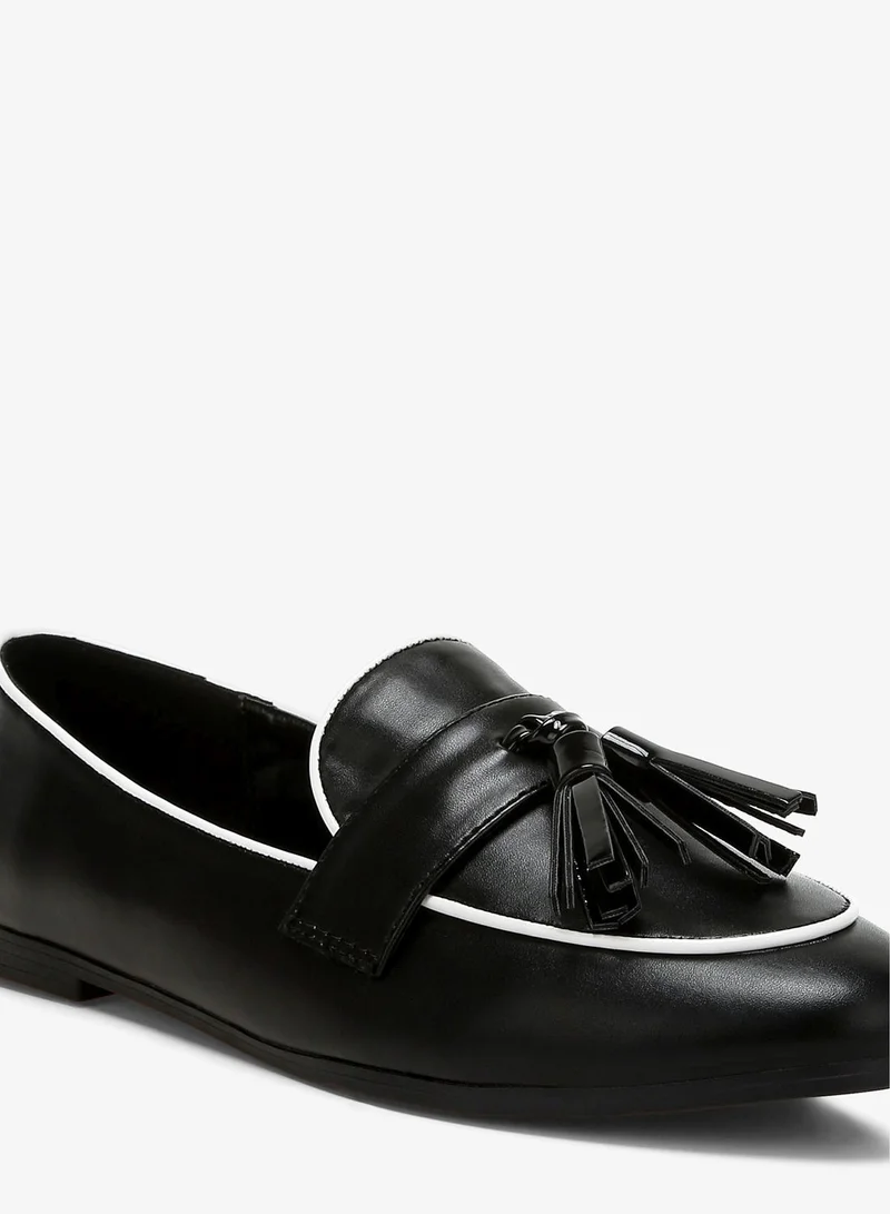 London Rag  Dual Tone Tassel Loafers in Black for Women | Best Price UAE