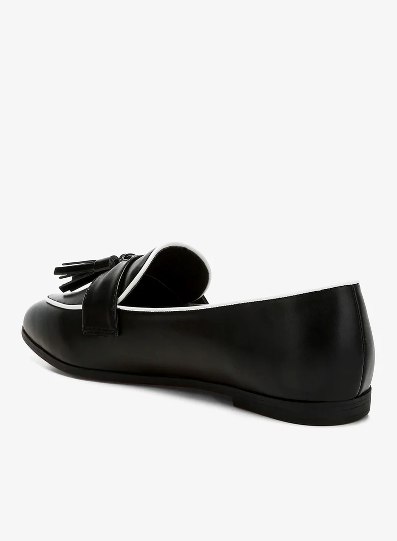 London Rag  Dual Tone Tassel Loafers in Black for Women | Best Price UAE