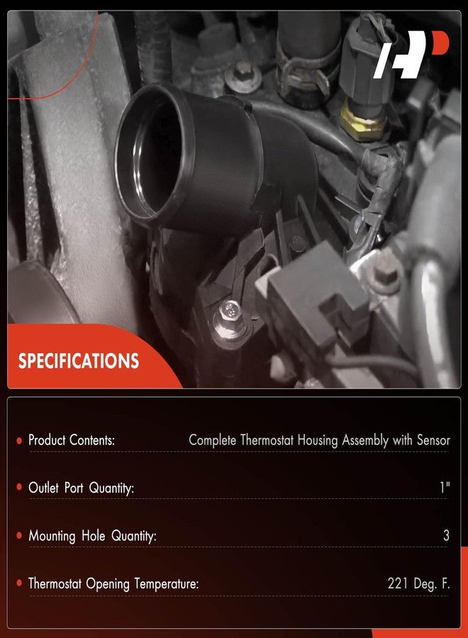 A-Premium Engine Coolant Thermostat Housing Assembly with Gasket Compatible with BMW X5 545i 550i 650i 745i 750i 760i GT xDrive M2 M3 M4 M5 M6 M8 X3 X4 X6 - Image 2