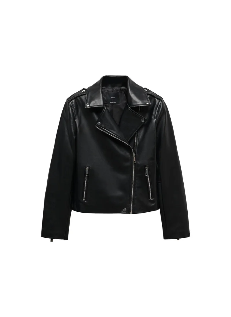 مانجو Faux-Leather  Jacket
