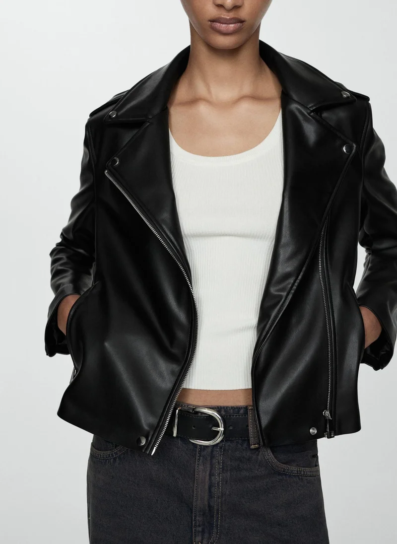 مانجو Faux-Leather  Jacket