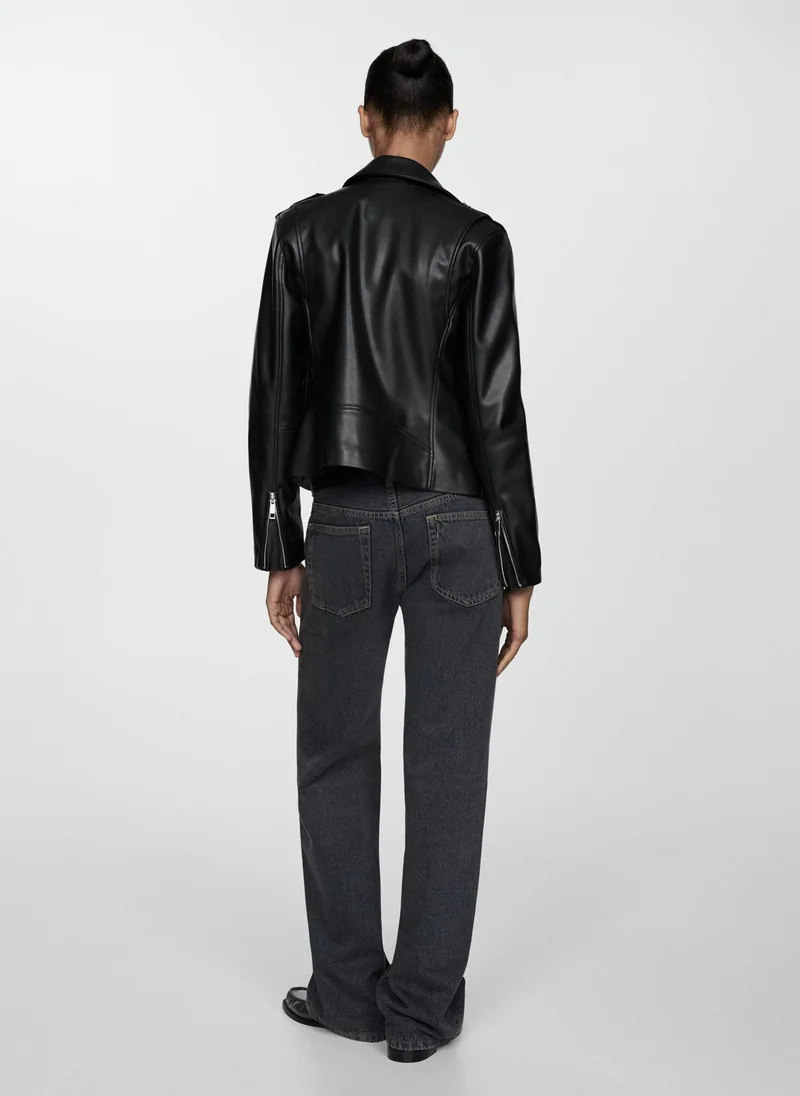 مانجو Faux-Leather  Jacket