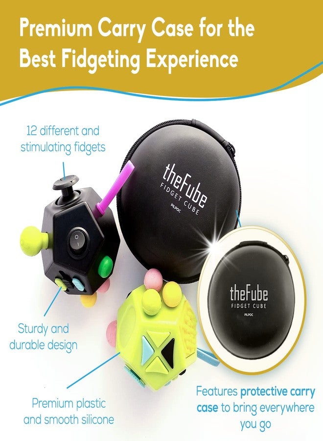 PILPOC theFube Fidget Cube, 6-Sided Stress Relief Infinity Cube for Adults & Kids, Boosts Concentration, Mindfulness Aid, Silent & Audible Modes, Includes Carry Case for Portability (Midnight-Rose) - Image 5