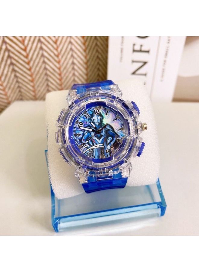 [5826 Collection] Children's Altman Watch Zeta Degas Serotligas Cartoon Watch Luminous Electricity-Color:Tiga Blue (led Flash + Time)-Specification:Watch + Free Battery + Small Gift + Luminous Bracelet  - Image 5